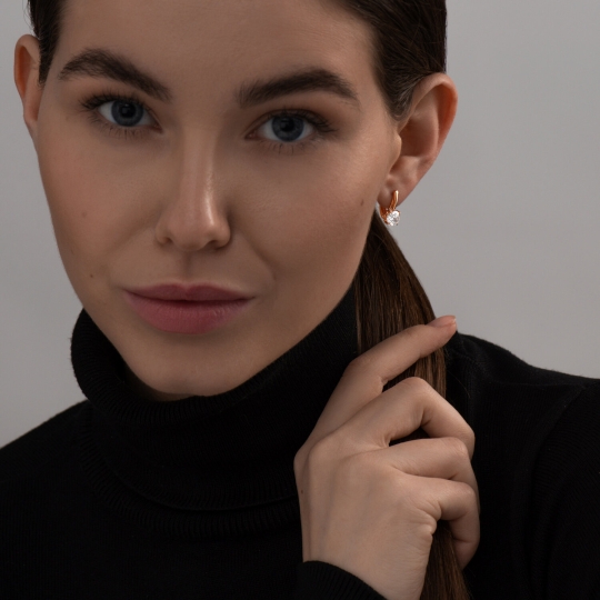 Кольцо из серебра с позолотой и фианитом