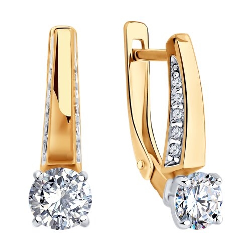 Асимметричные серьги из серебра с позолотой