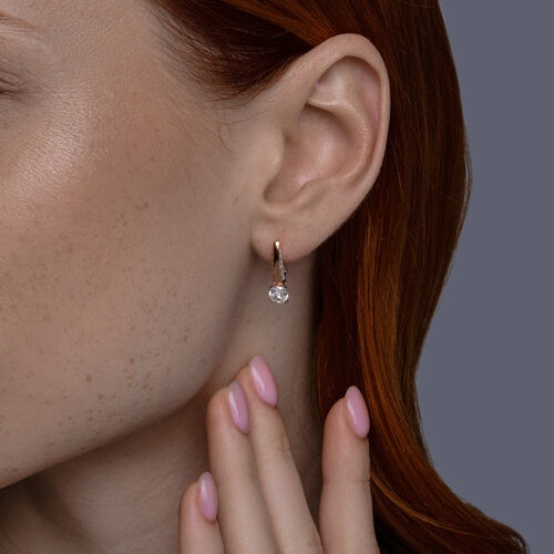 Асимметричные серьги из серебра с позолотой