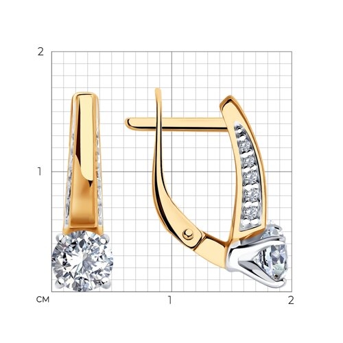 Асимметричные серьги из серебра с позолотой