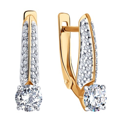 Кольцо из серебра с позолотой и фианитами