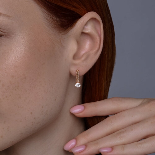 Кольцо из серебра с позолотой и фианитами