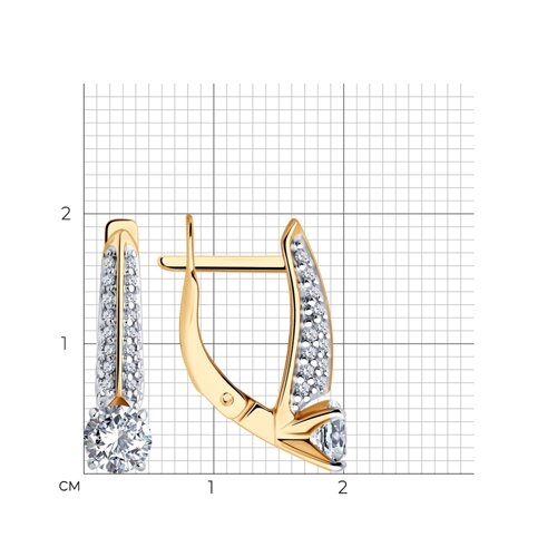 Кольцо из серебра с позолотой и фианитами