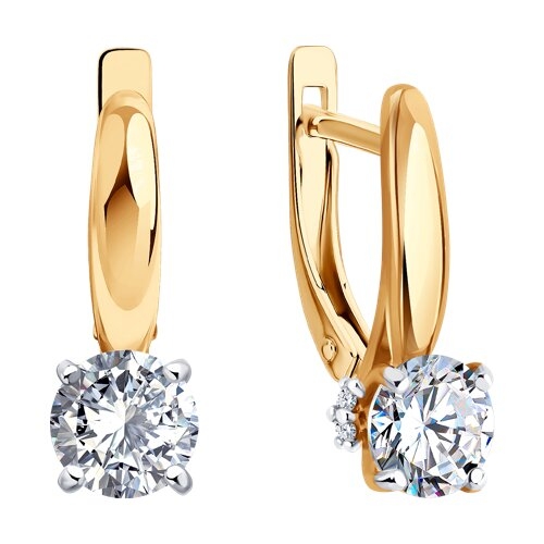 Серьги из серебра с фианитами 