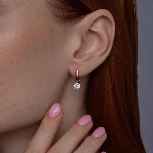 Серьги из серебра с фианитами 