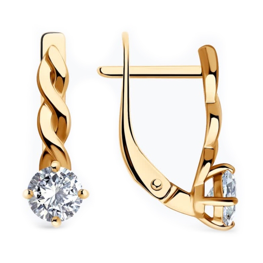 Серьги из серебра с фианитами