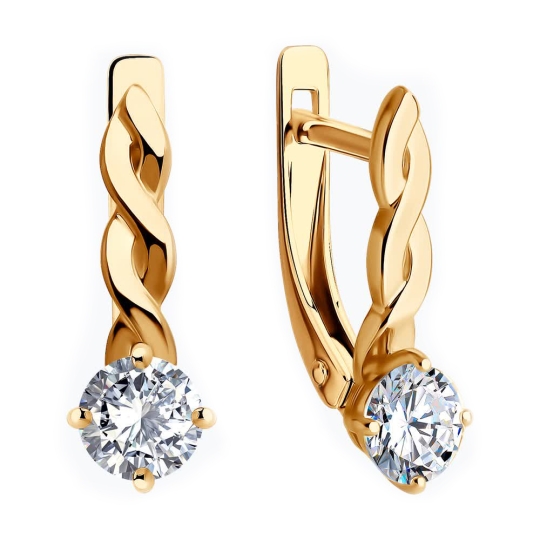 Серьги из серебра с фианитами