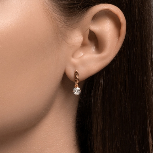 Серьги из серебра с фианитами