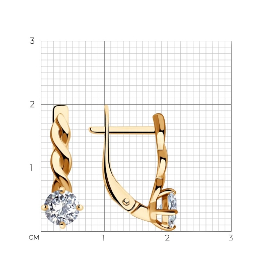 Серьги из серебра с фианитами