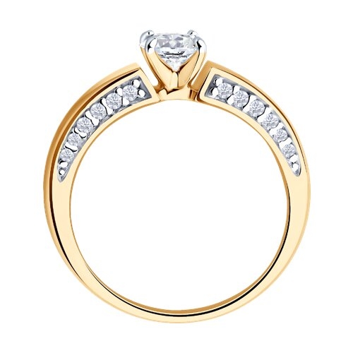 Серьги из серебра с позолотой и фианитами