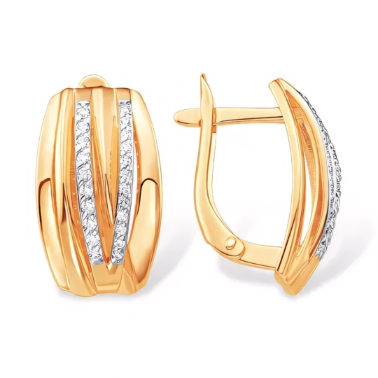 Кольцо из серебра с позолотой и фианитами