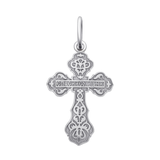 Подвеска-крест из серебра с позолотой