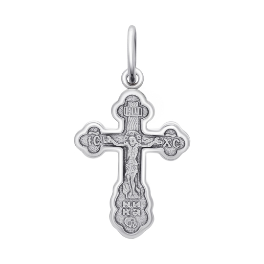 Подвеска-крест из серебра с чернением