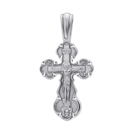 Подвеска-крест из серебра с чернением