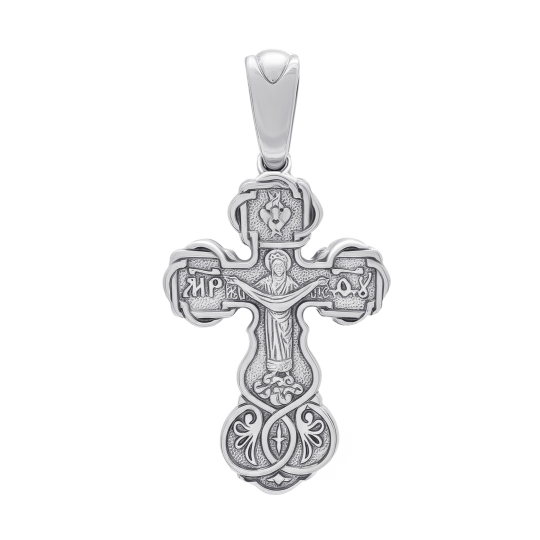 Подвеска-крест из серебра с чернением