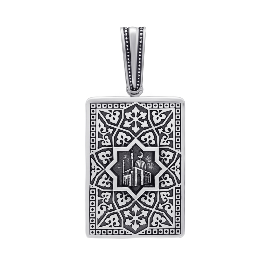 Подвеска из серебра с жемчугом и фианитом