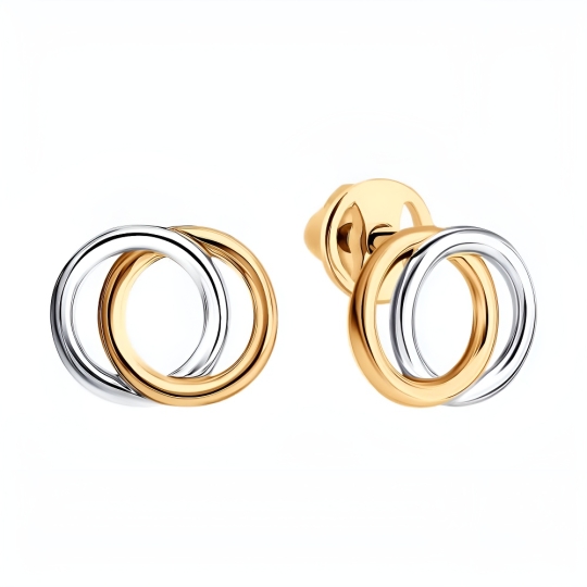 Серьги из золота с бриллиантами и сапфирами