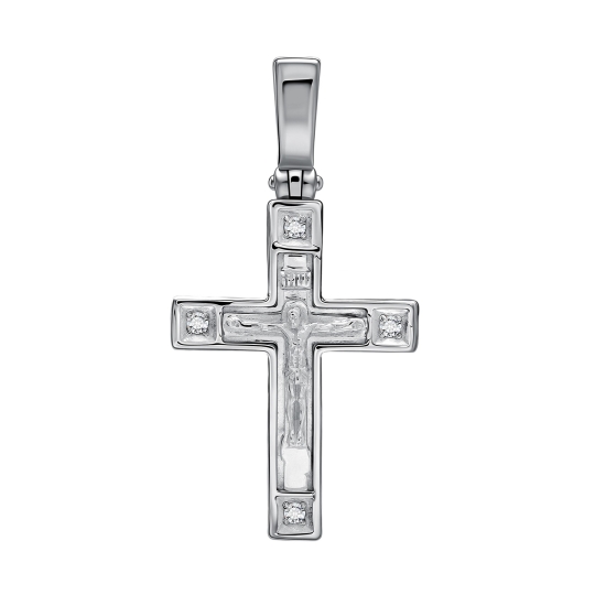 Подвеска-крест из комбинированного золота