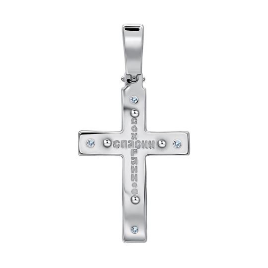 Подвеска-крест из комбинированного золота