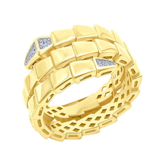 Кольцо из золота с горным хрусталем