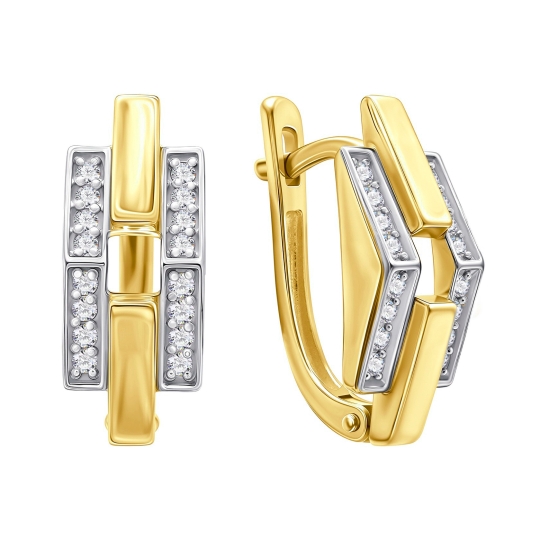 Серьги из золота с фианитами