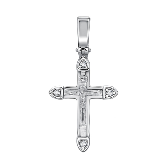 Подвеска-крест из золота с фианитом