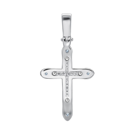 Подвеска-крест из золота с фианитом