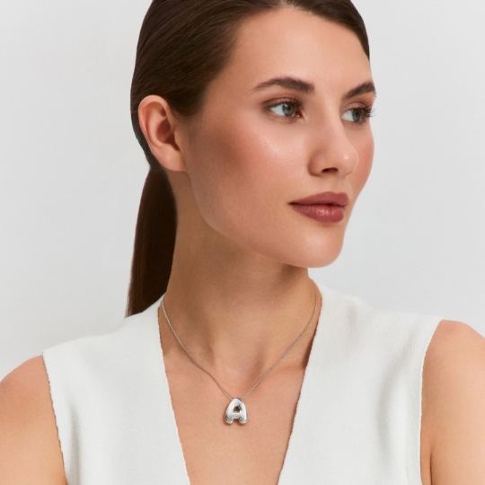 Подвеска-буква из серебра "М"