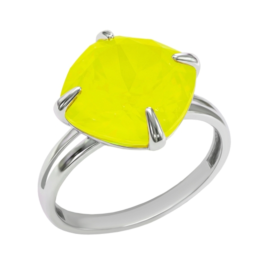 Кольцо-печатка из серебра с фианитами