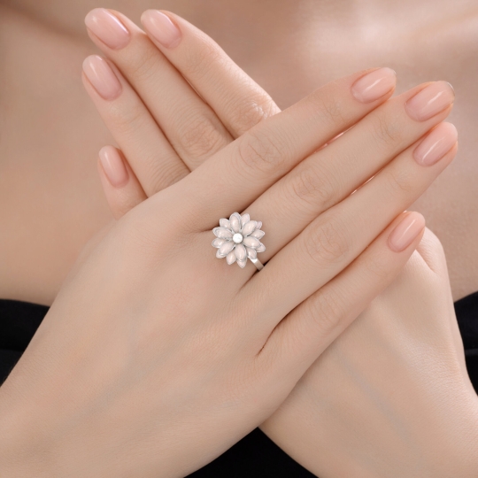 Серьги из серебра с жемчугом и эмалью