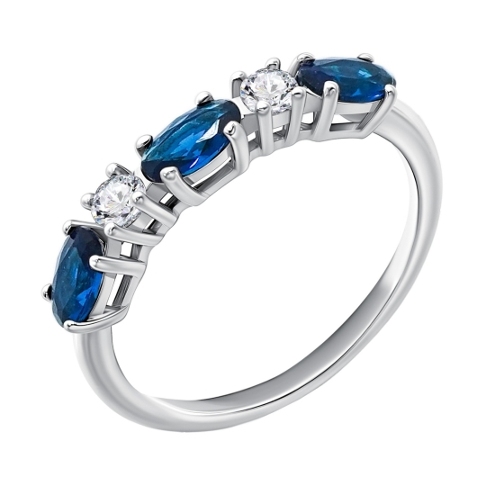 Кольцо из серебра с фианитом