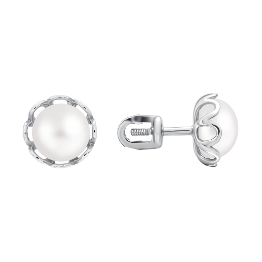 Серьги из серебра с цитринами и фианитами