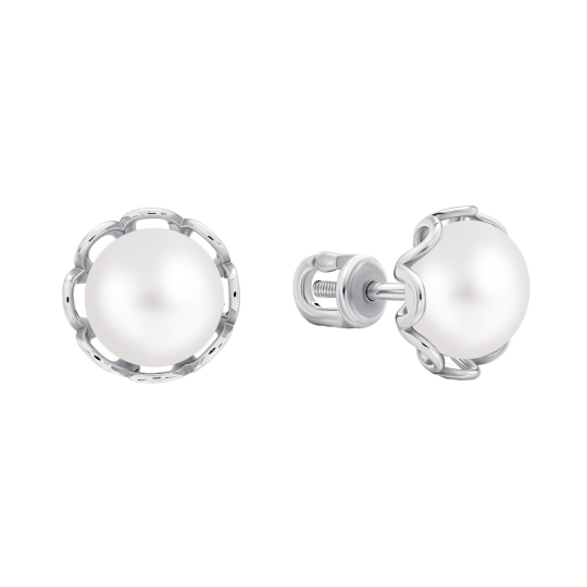 Серьги из серебра с цитринами и фианитами