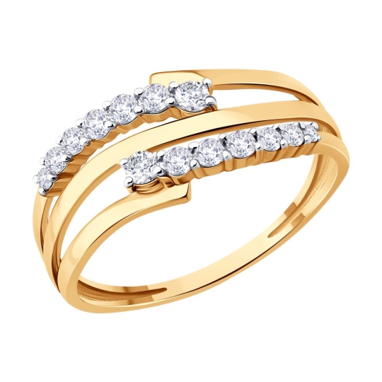 Кольцо из золота с фианитами