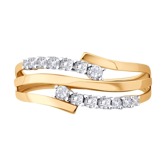 Кольцо из золота с фианитами