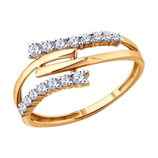 Кольцо из золота с бриллиантами и рубином