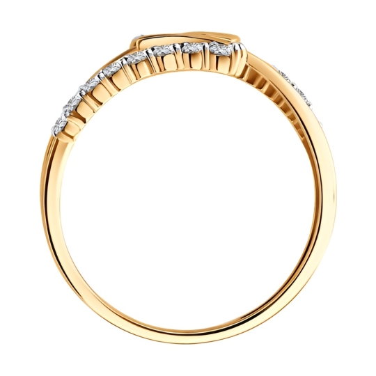 Кольцо из золота с бриллиантами и рубином