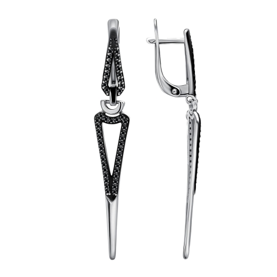 Серьги из серебра с фианитами