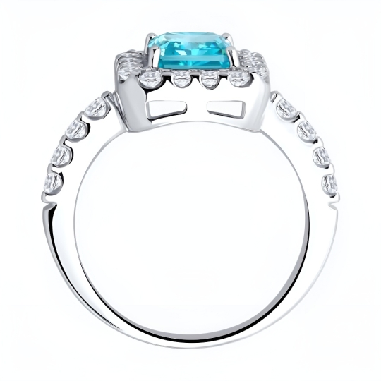 Кольцо из серебра с фианитами