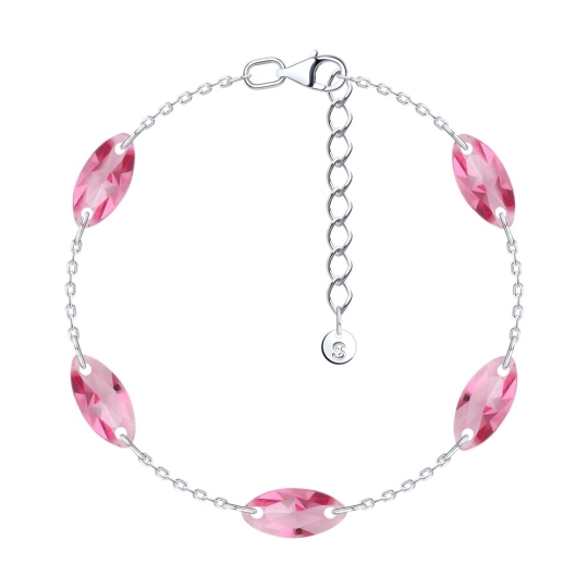 Серьги из серебра с ювелирными кристаллами