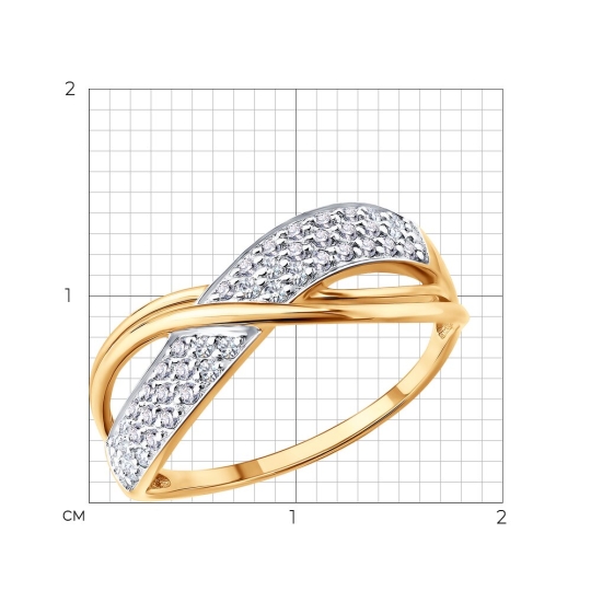 Кольцо из золота с фианитами