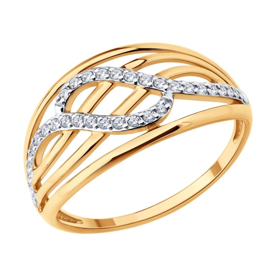 Кольцо из золота с бриллиантами и изумрудом