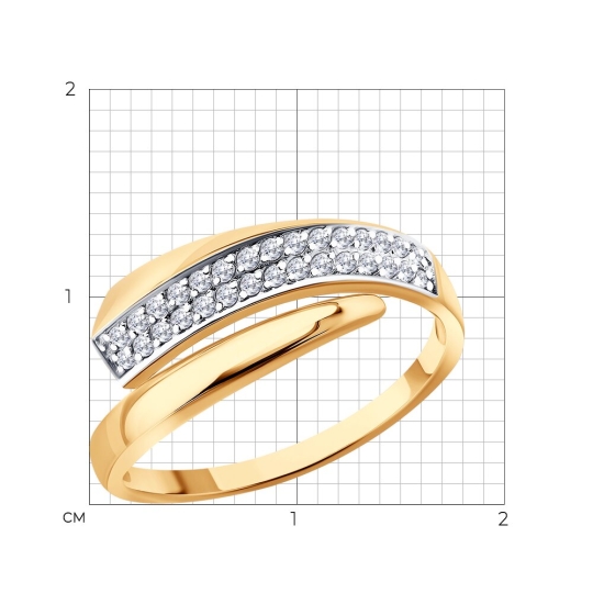 Кольцо из золота с фианитами