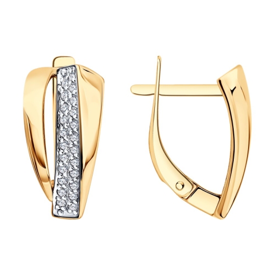 Серьги из золота с бриллиантами и сапфирами