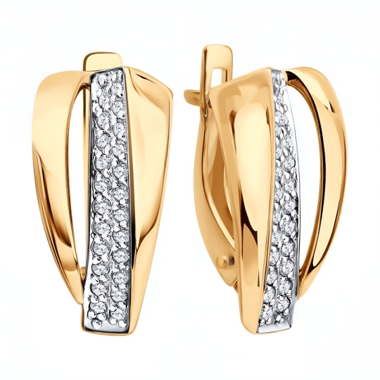 Серьги из золота с бриллиантами и сапфирами