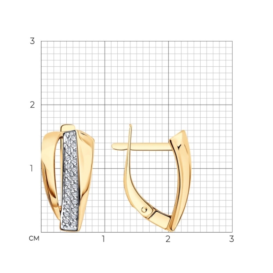 Серьги из золота с бриллиантами и сапфирами