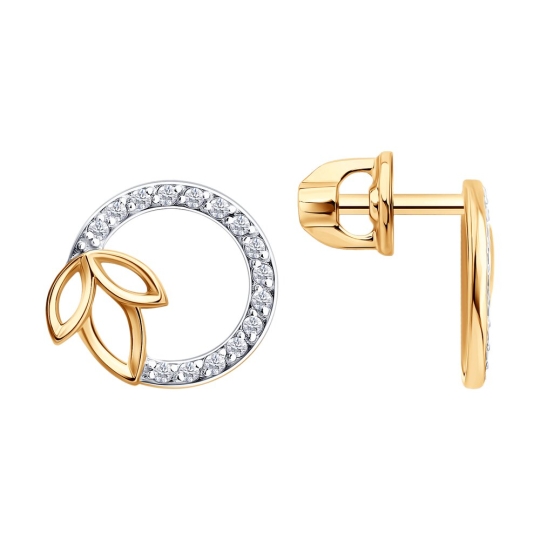 Серьги из золота с фианитами