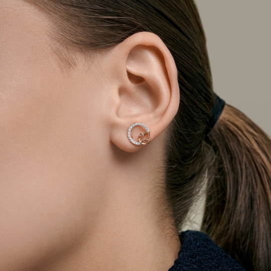 Серьги из золота с фианитами