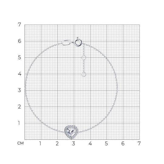 Подвеска из белого золота с фианитами
