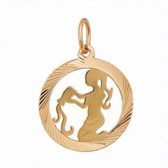 Подвеска из лимонного золота с алмазной гранью и бриллиантами